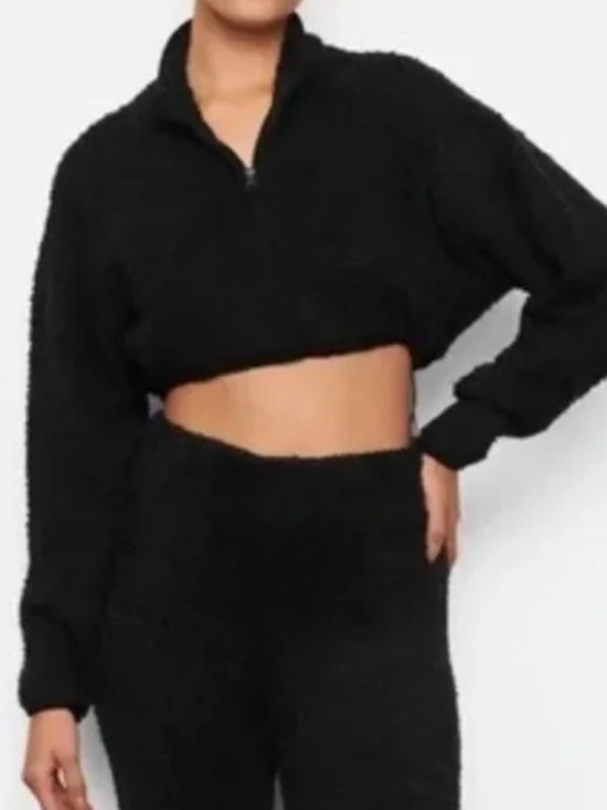 SKIMS Sweaters - SKIMS COZY KNIT CROPPED PULLOVER 1/2 ZIP